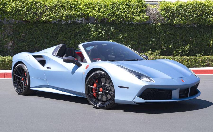 Ferrari 488 Spider Matte Blue on Forgiato Wheels (TEC 2.4) '2019